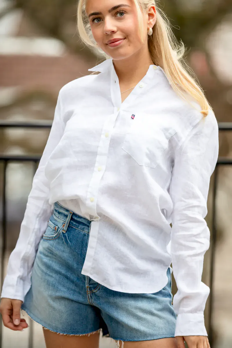 Classic Linen Shirt, White