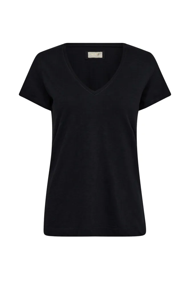 Arden Organic V-Neck Tee, Black