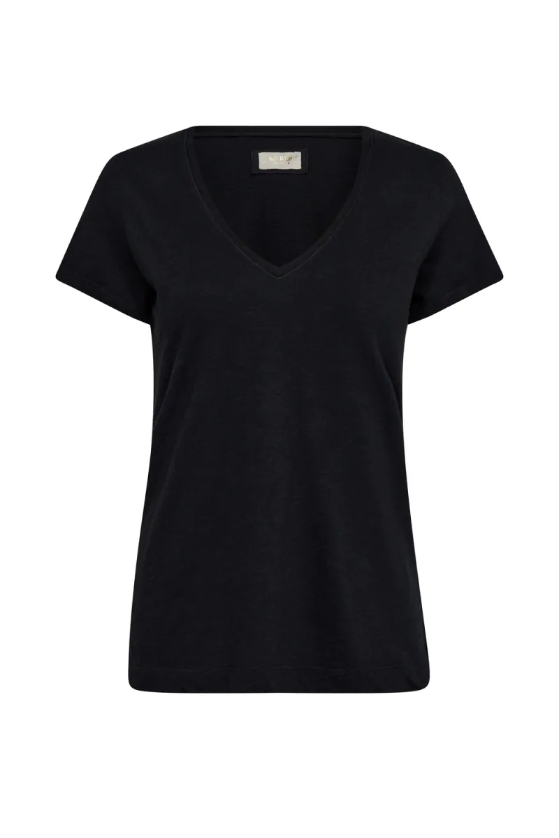 Arden Organic V-Neck Tee, Black