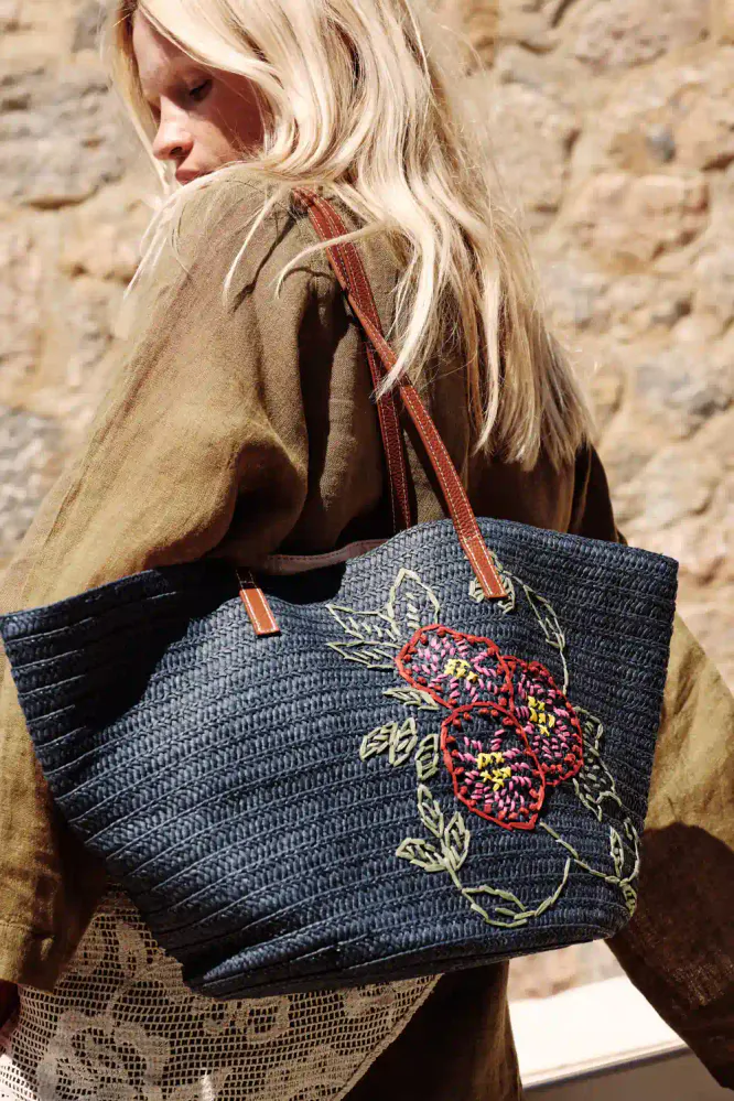 Efloria Strawly Luca Bag, Navy Blue
