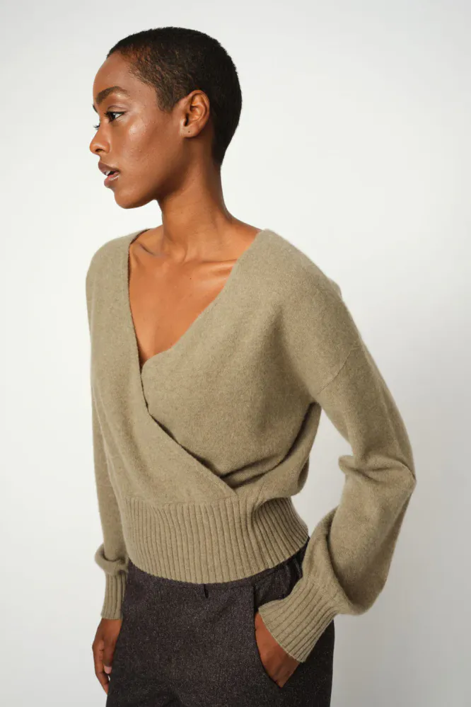 Ady Cashmere Wrap Knit, Brindle