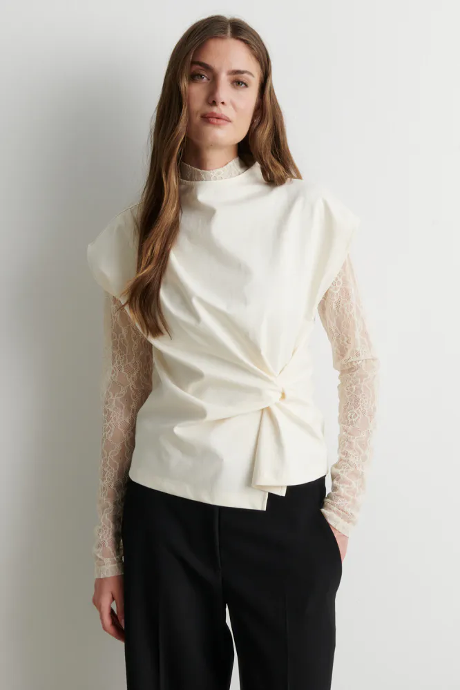 Luria LS Lace Tee, Birch