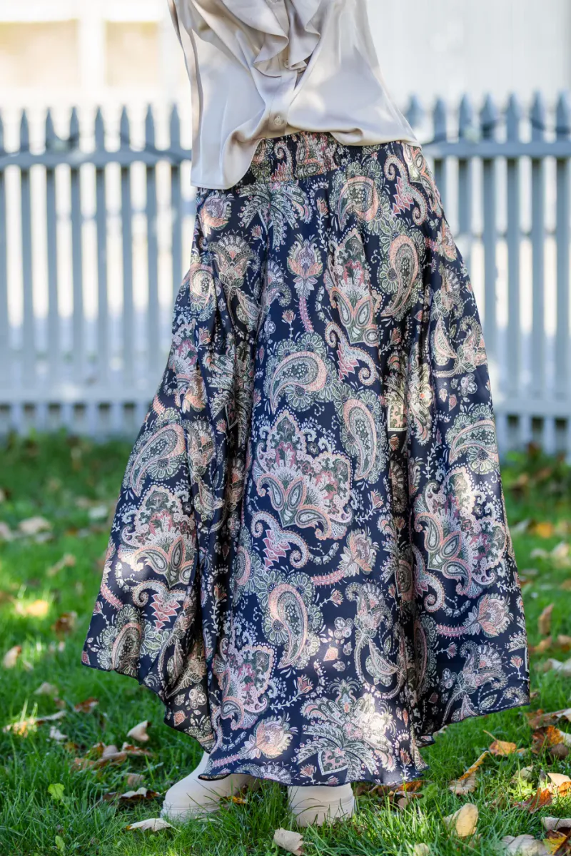 Savannah Skirt, Khaki Paisley