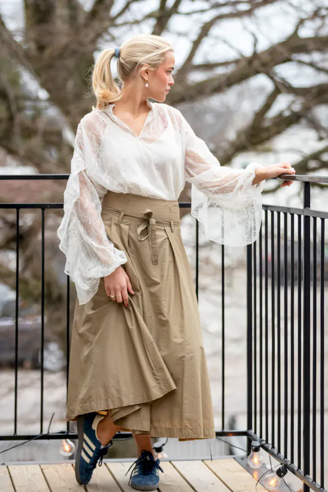 Sybell Lace Blouse, Soft Beige