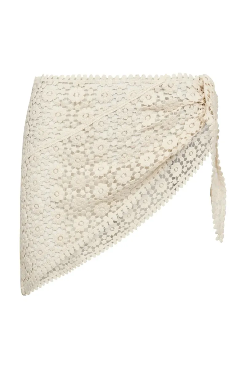 Calin Crochet Scarf Skirt, Off white