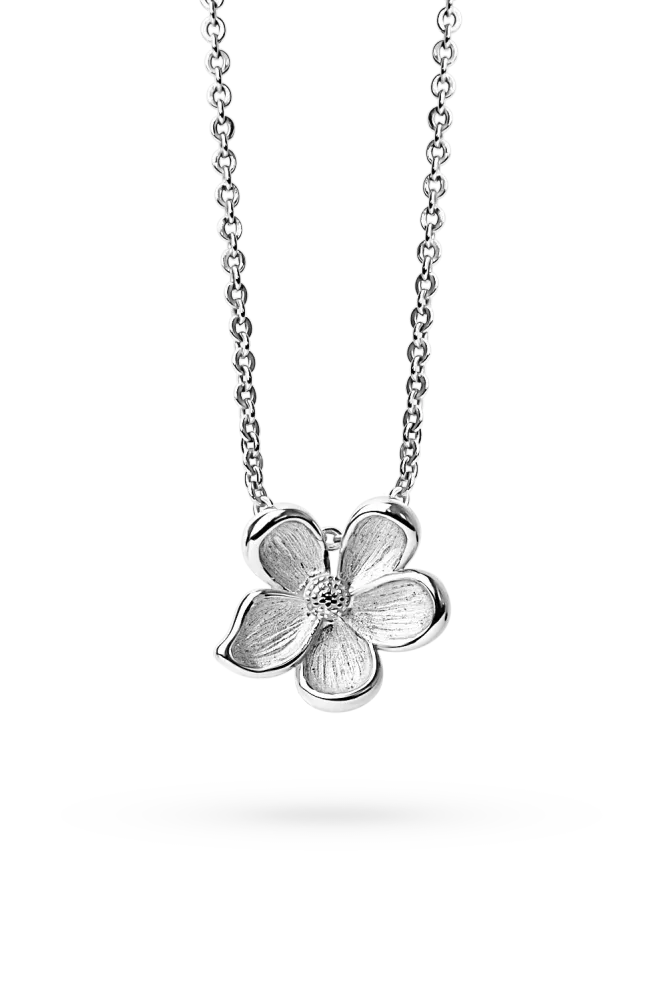 Midi Flower Necklace, Silver