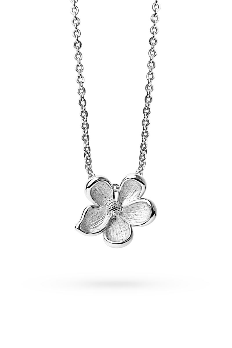 Midi Flower Necklace, Silver