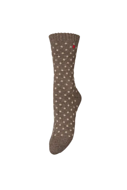 Hovedbilde Dotted Wola Sock, Hot Fudge Brown