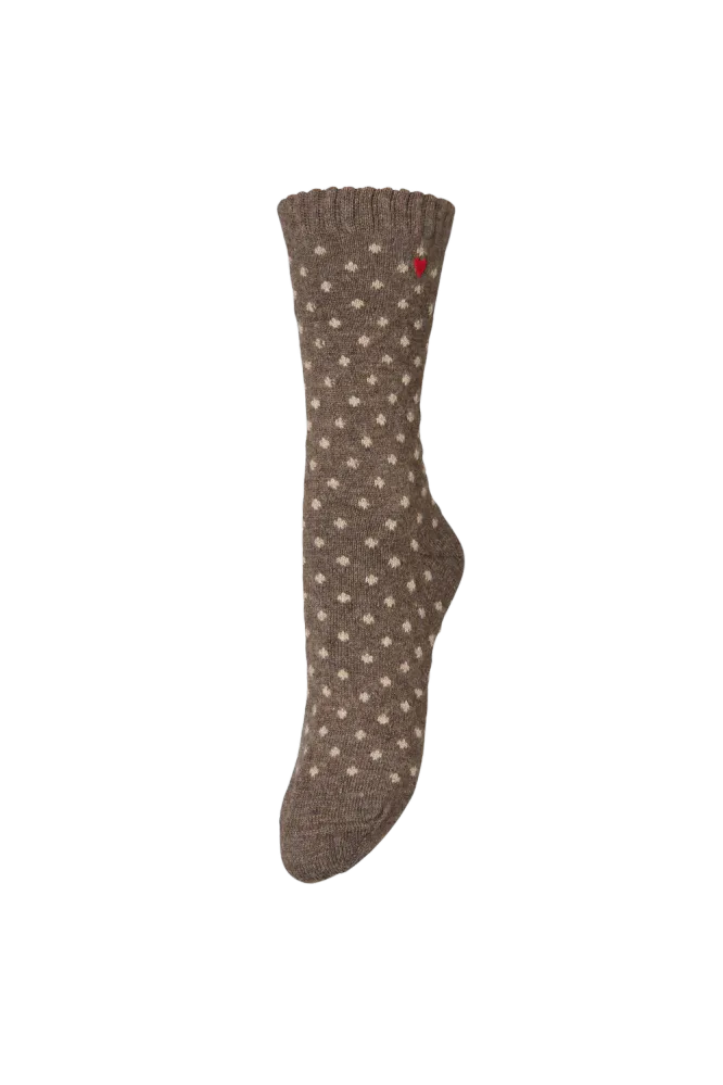 Dotted Wola Sock, Hot Fudge Brown