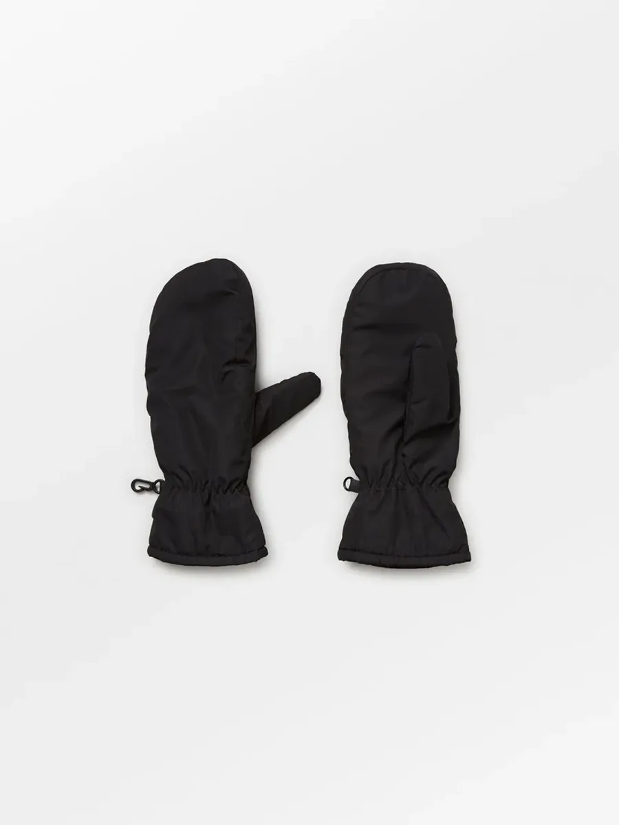 Padded Nylona Mitten, Black