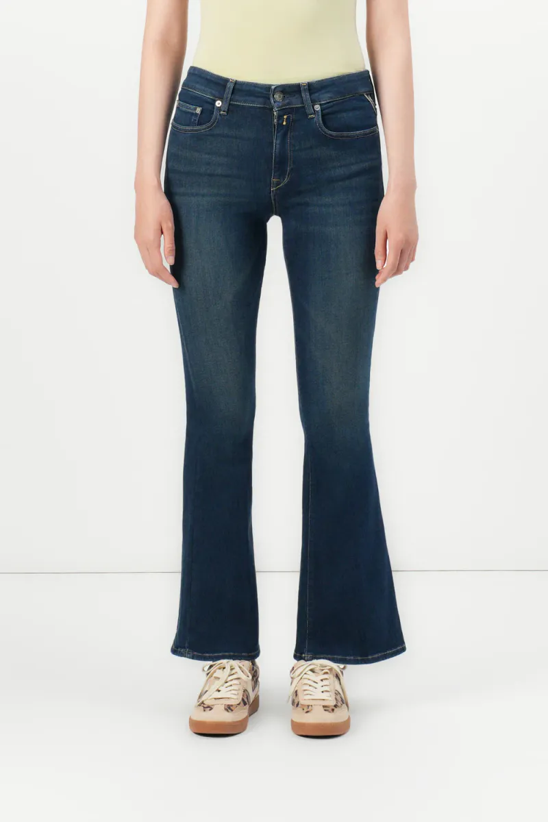 Joella Pants Flare Regular Waist Fit, Dark Blue