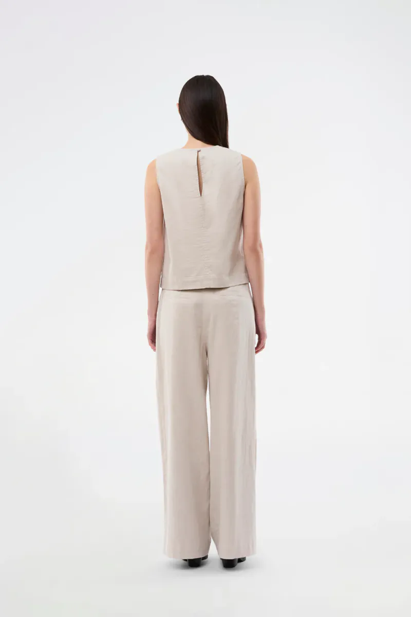 Wide Pants, Beige Melange
