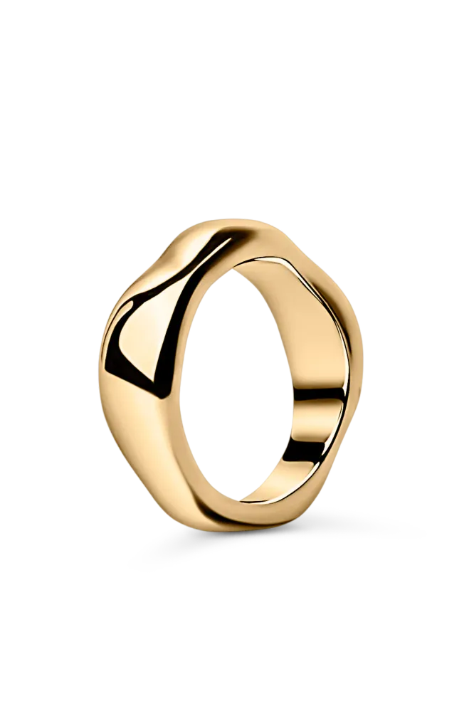 Wavy Bold Ring, Gold