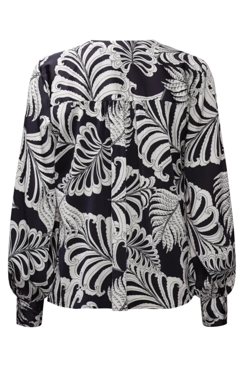 Amelia Shirt, Navy Palm