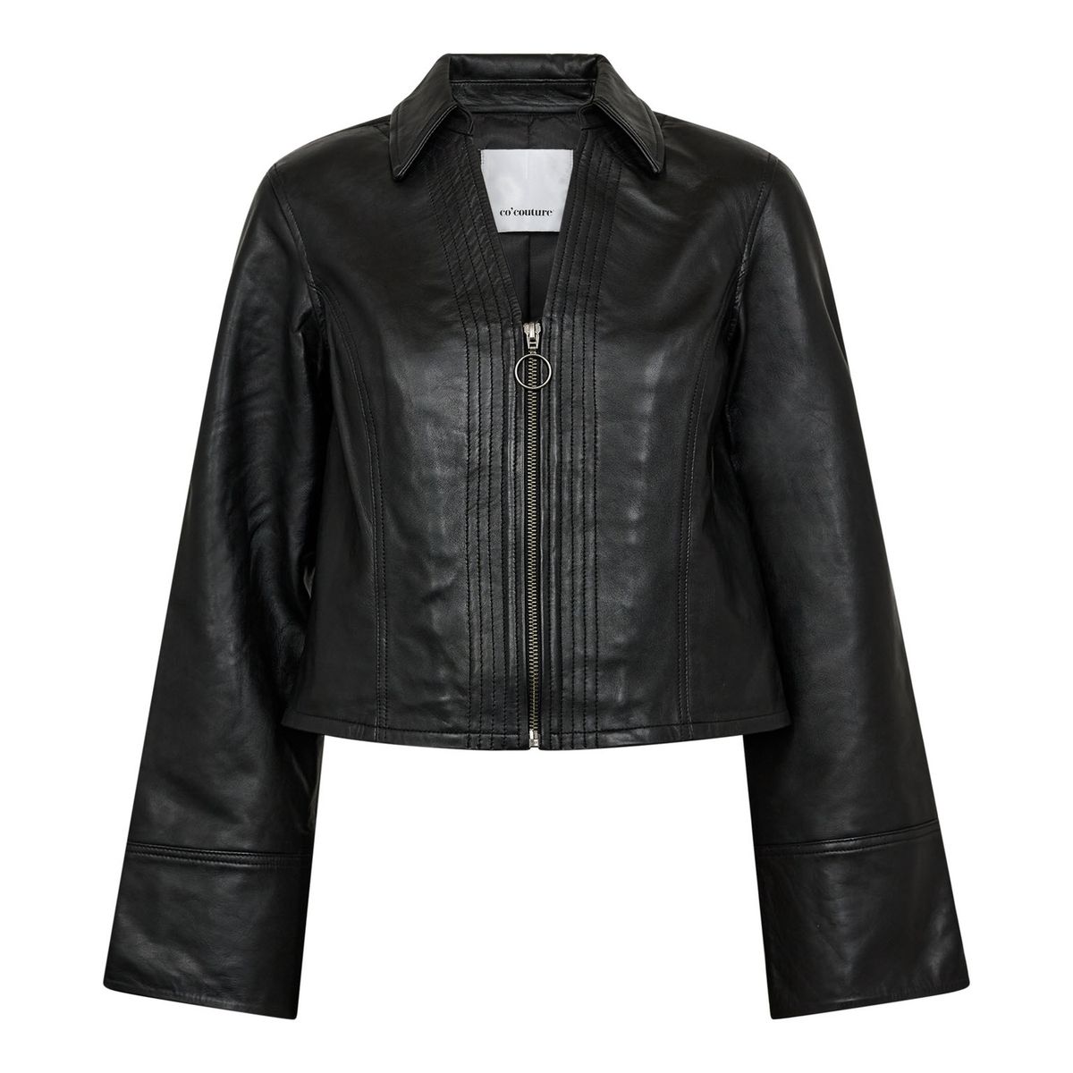 Phoebe Leather Zip V-shirt