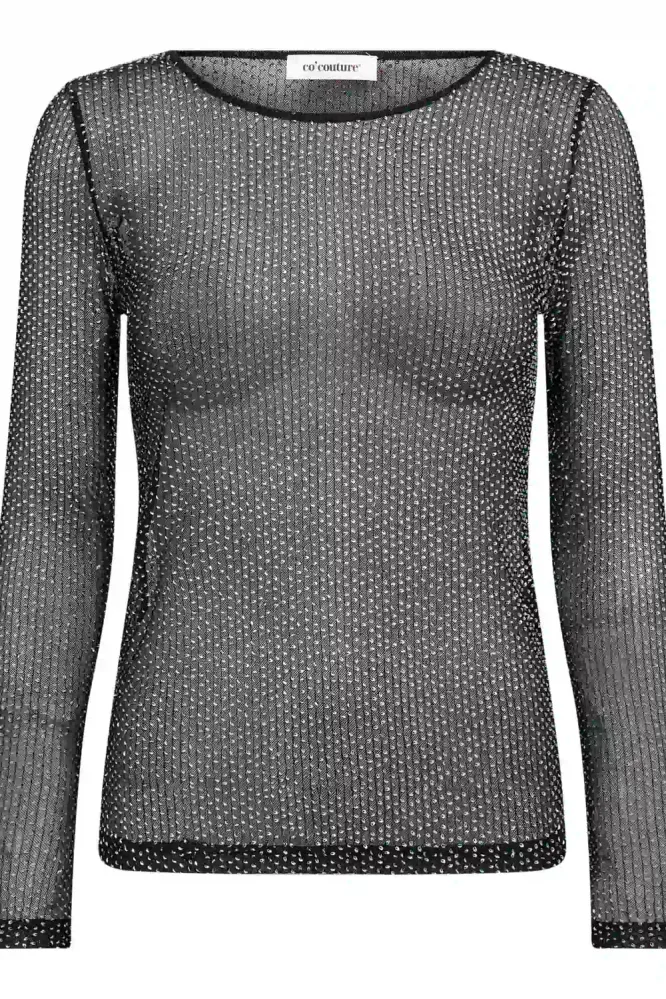 Naso Sequin Blouse, Black