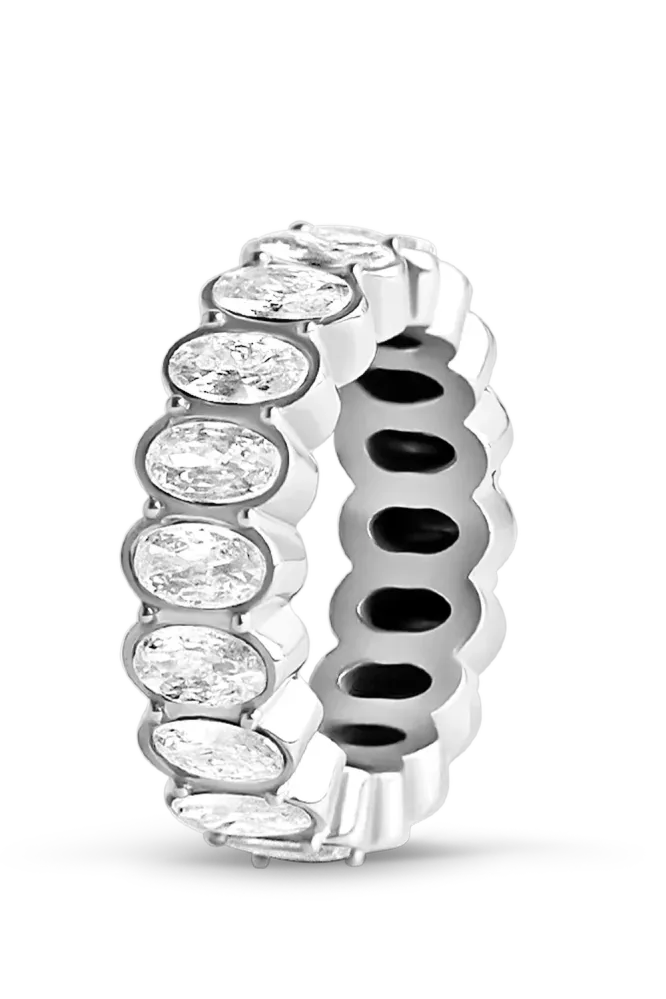 Oval Cut Ring, Silver