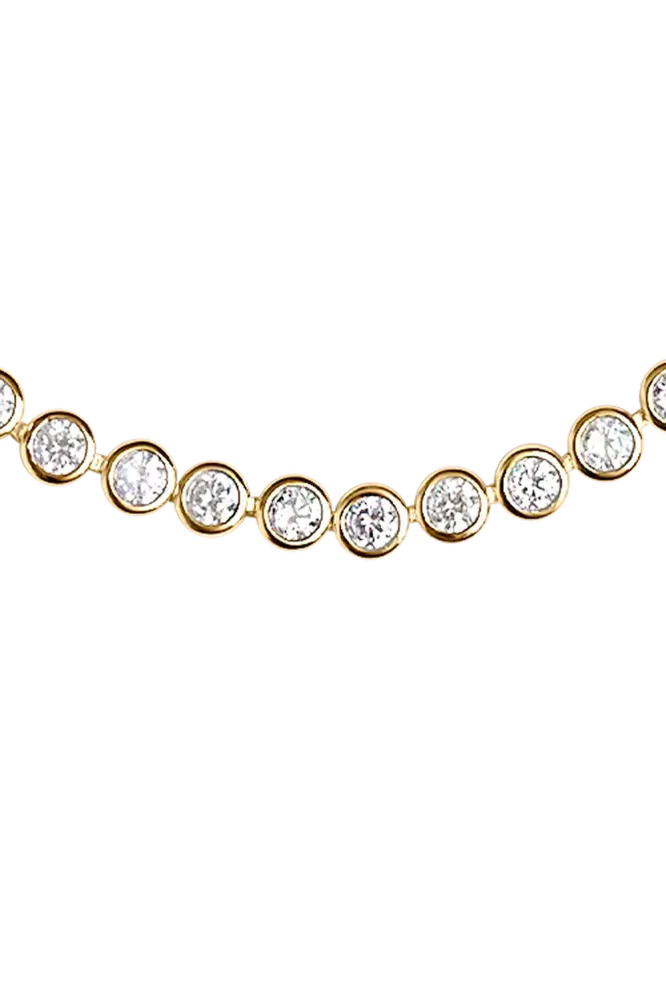 Lotus Tennis Necklace, Gold
