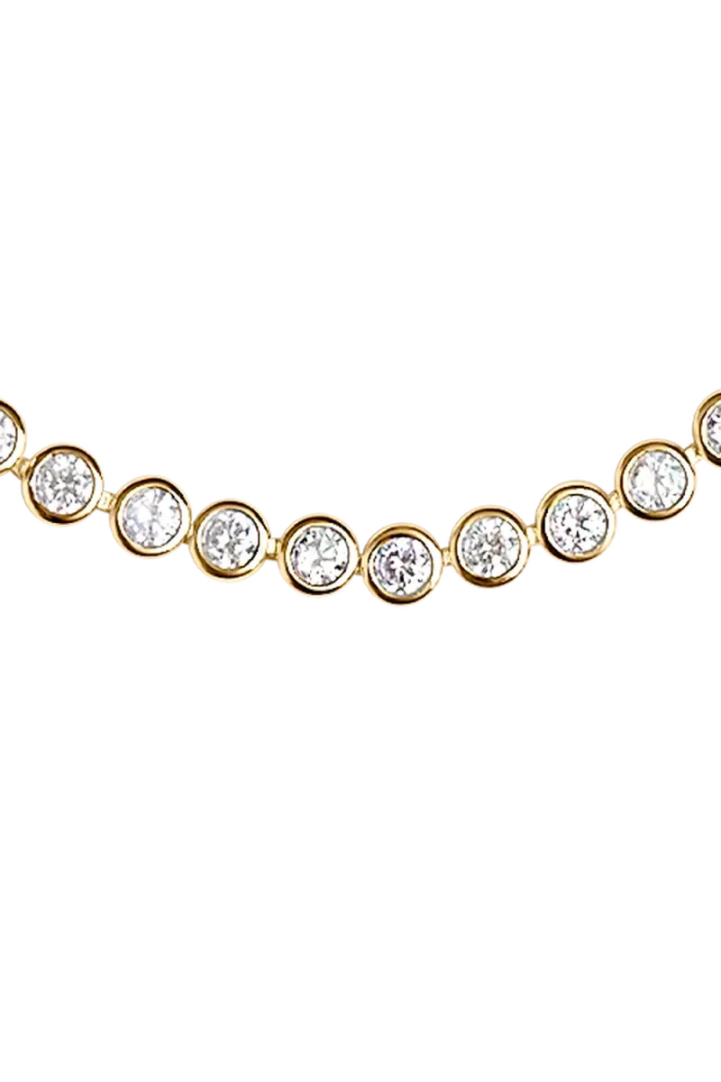 Lotus Tennis Necklace, Gold