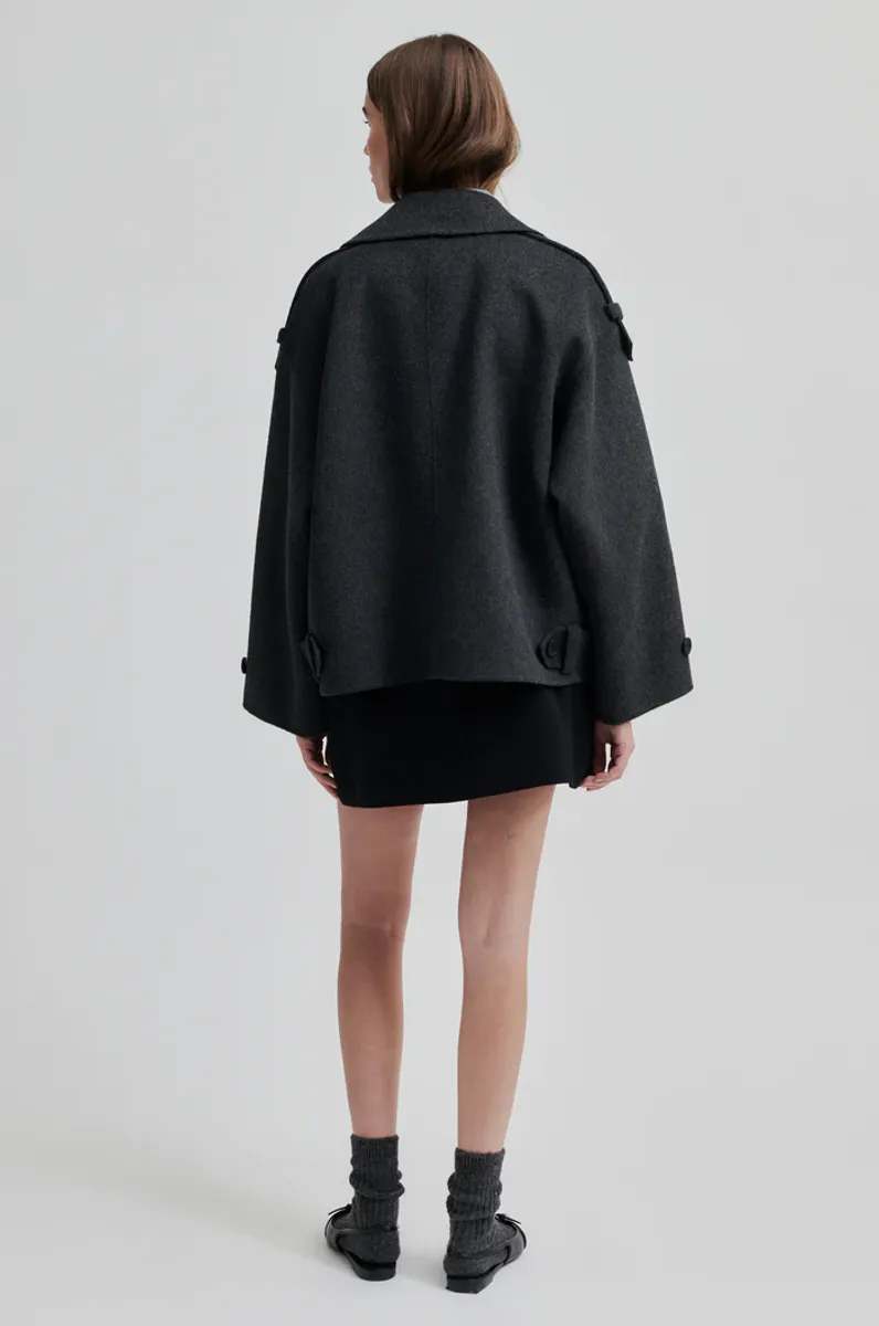Walance Short Jacket, Dark grey Melange