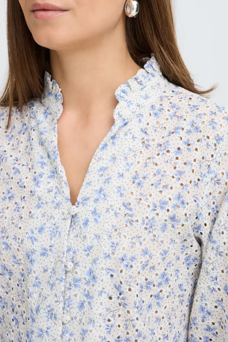 Dolores 3/4 SL Blouse, Vista Blue