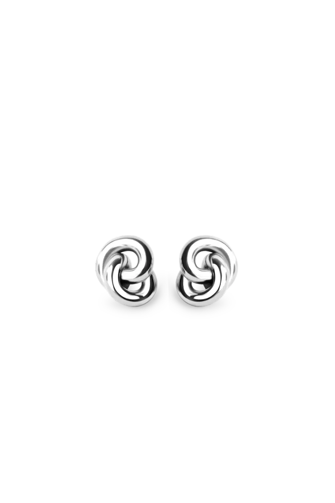 Knot Earrings, Silver