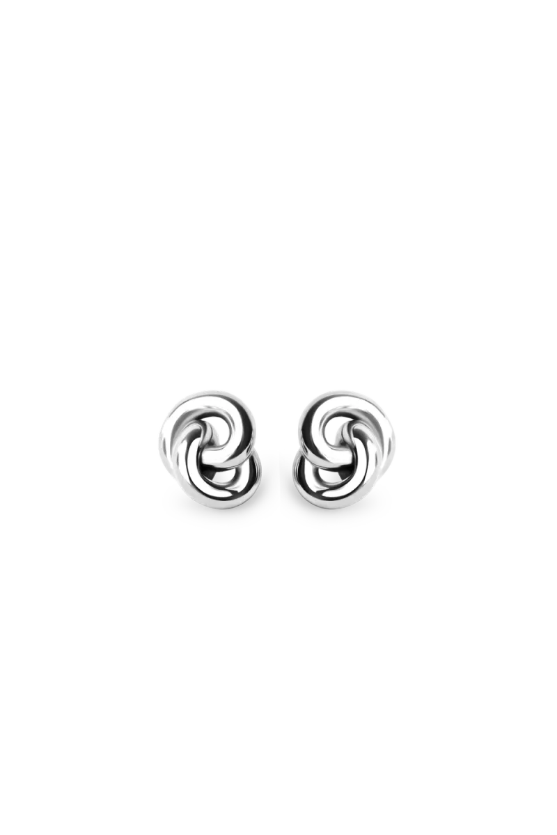 Knot Earrings, Silver