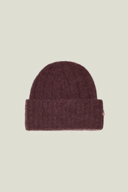 Hovedbilde Alpaca Blend Rib Knitted Beanie, Dark Burgundy