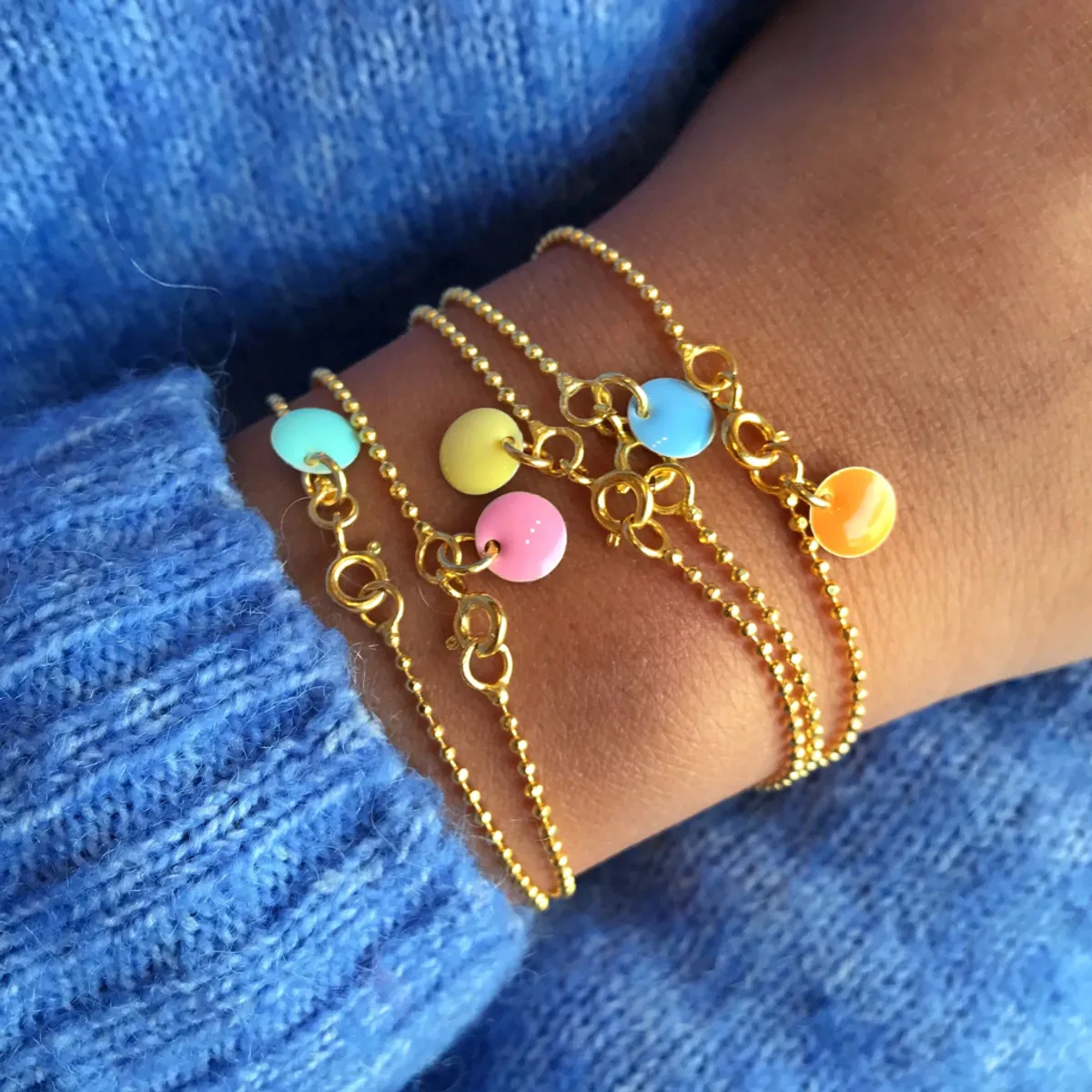 Ball Chain Bracelet  (Icy Blue)