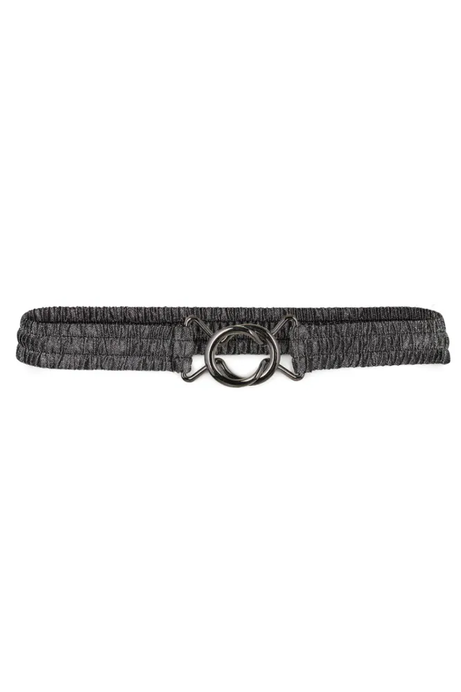 Croco Belt, Dark Silver
