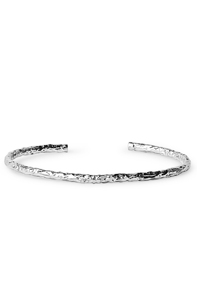 Textured Bangle Bracelet, Silver