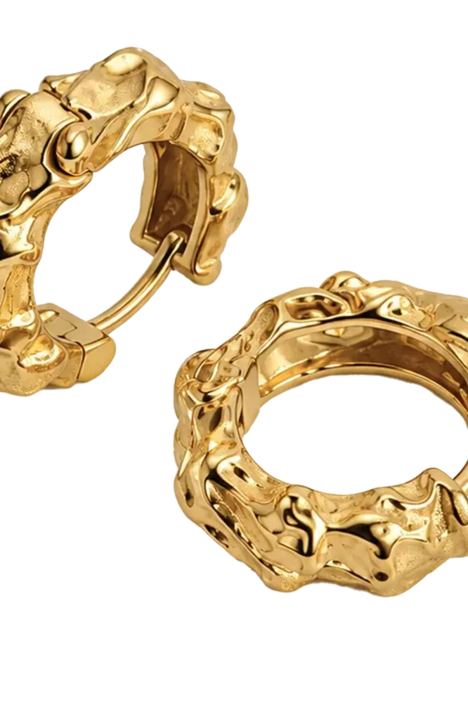 Hammered Hoops, Gold