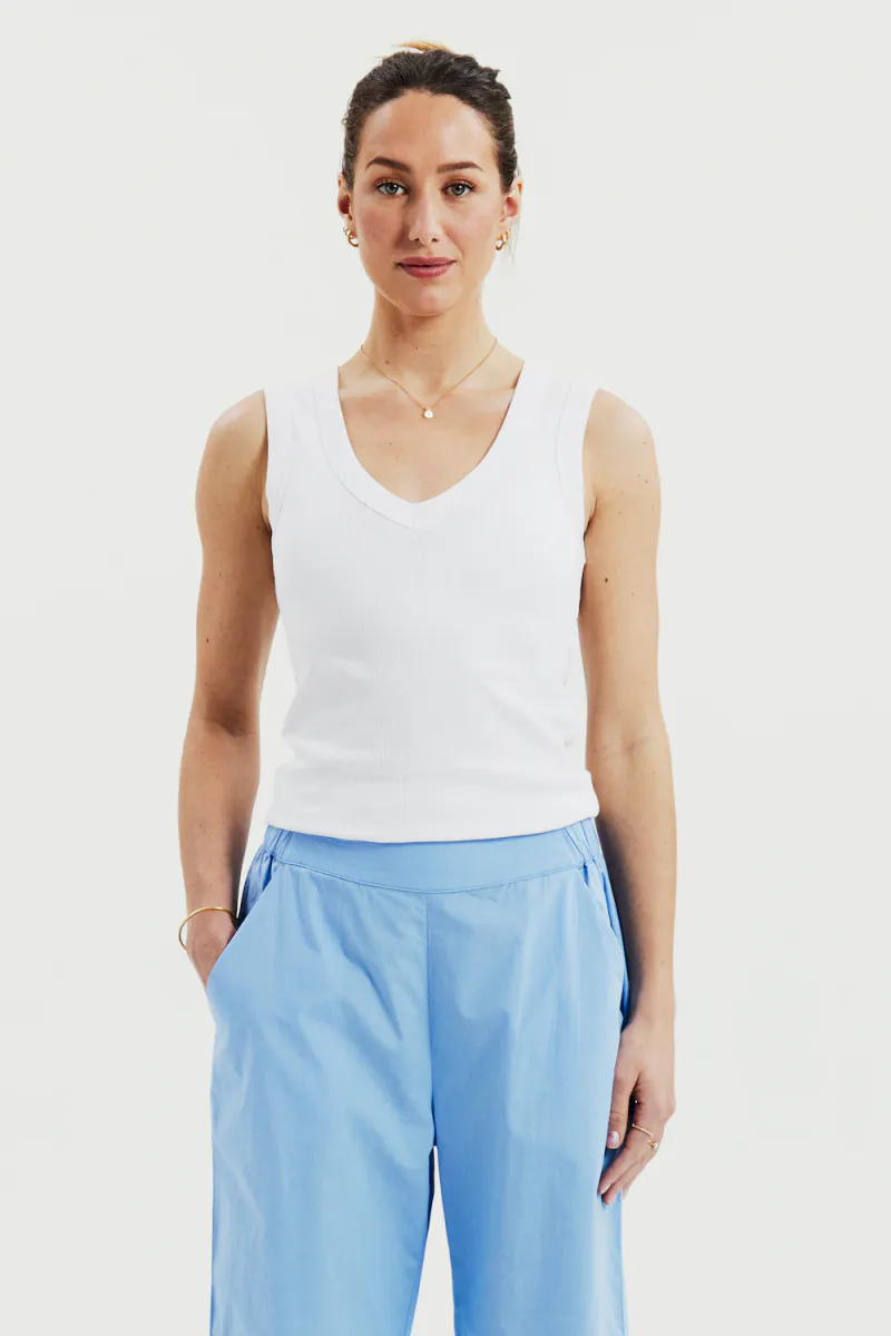 Tank V-Neck, White