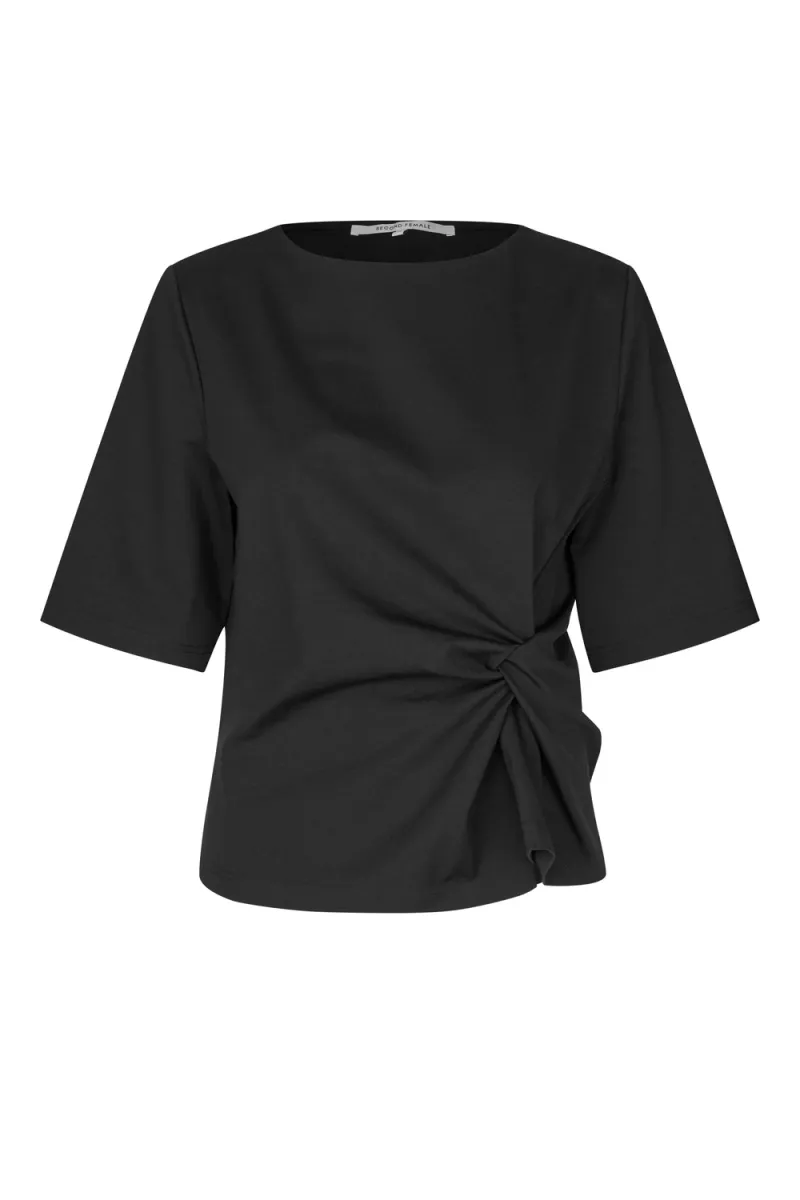 Arkai Drape Tee, Black