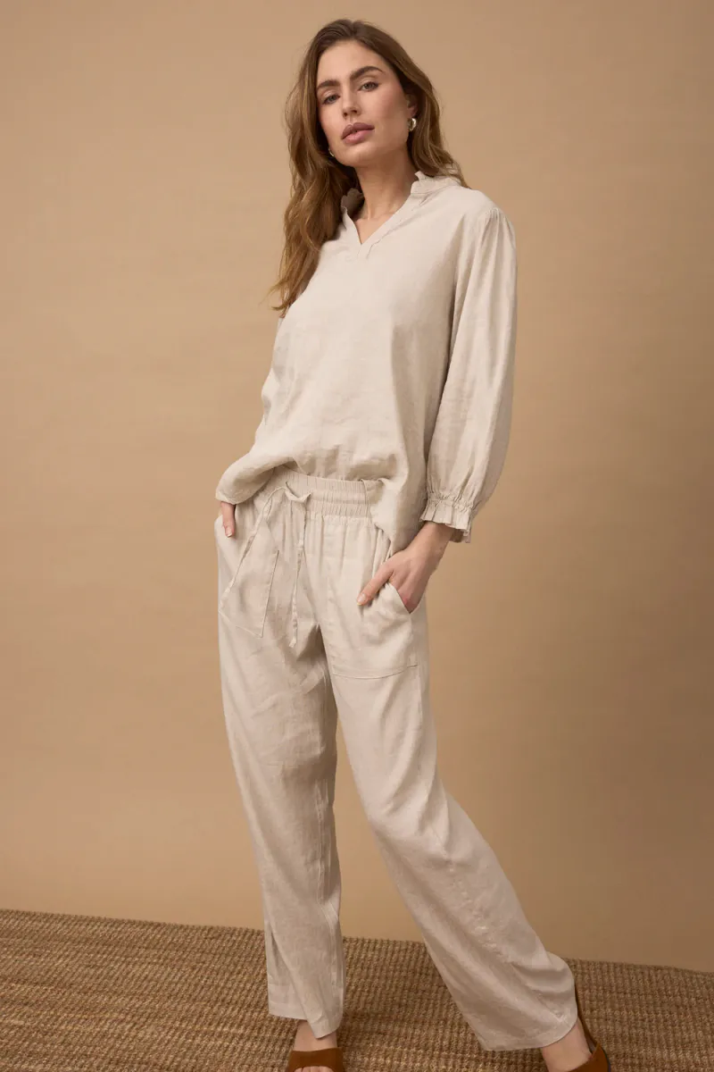 Luca Pant Full Length, Wide, Sandshell Melange