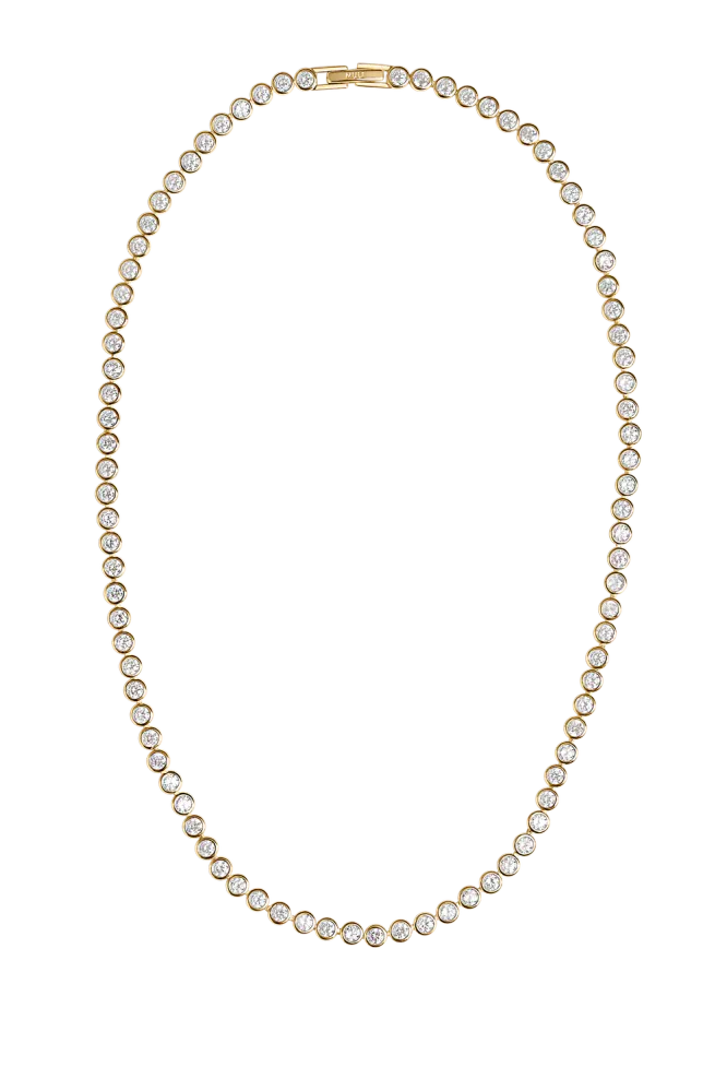 Lotus Tennis Necklace, Gold