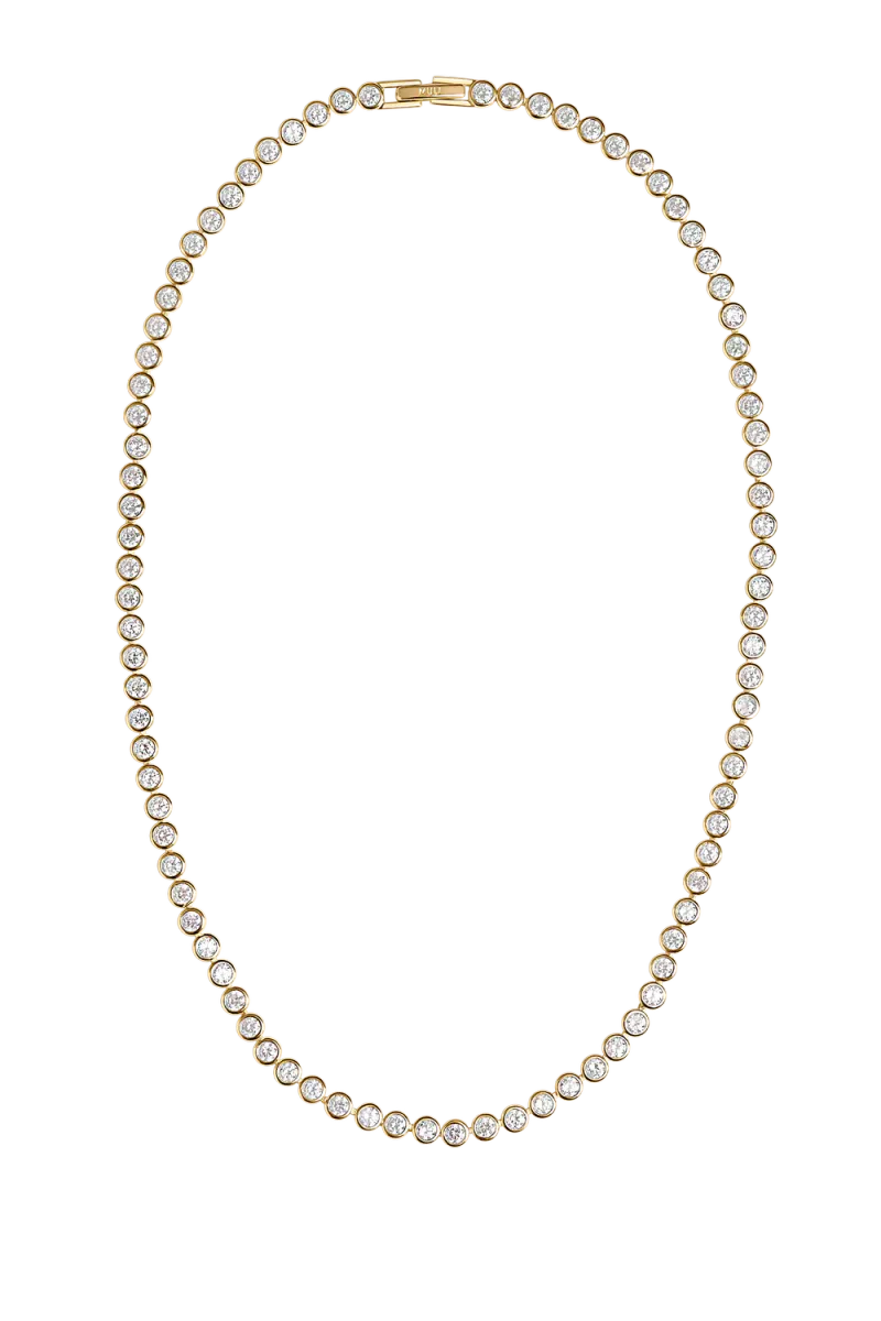 Lotus Tennis Necklace, Gold