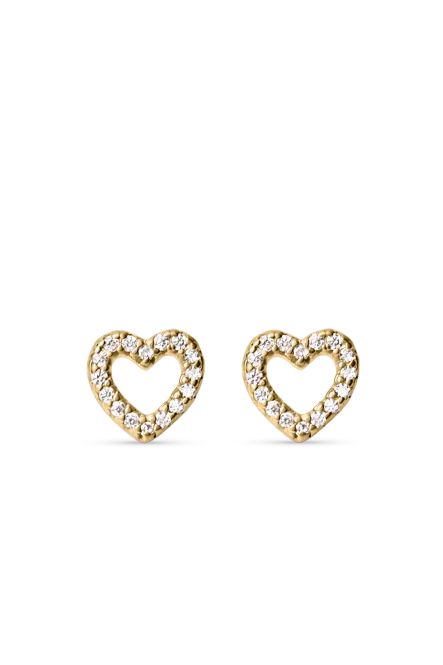 Hovedbilde Zirconia Heart Studs, Gold