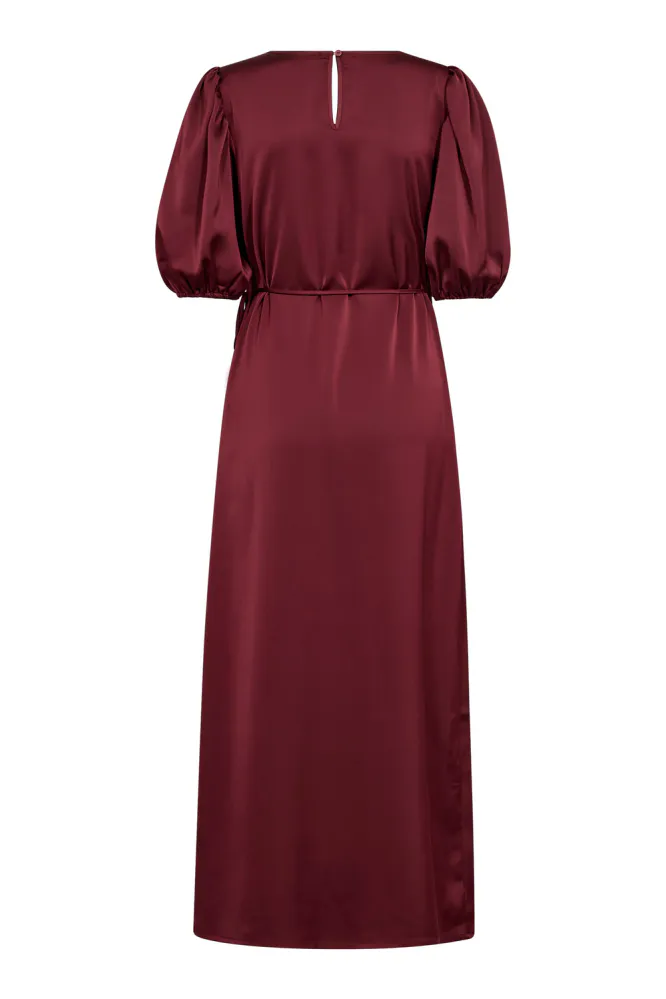 Safira Wrap Dress, Wine Red