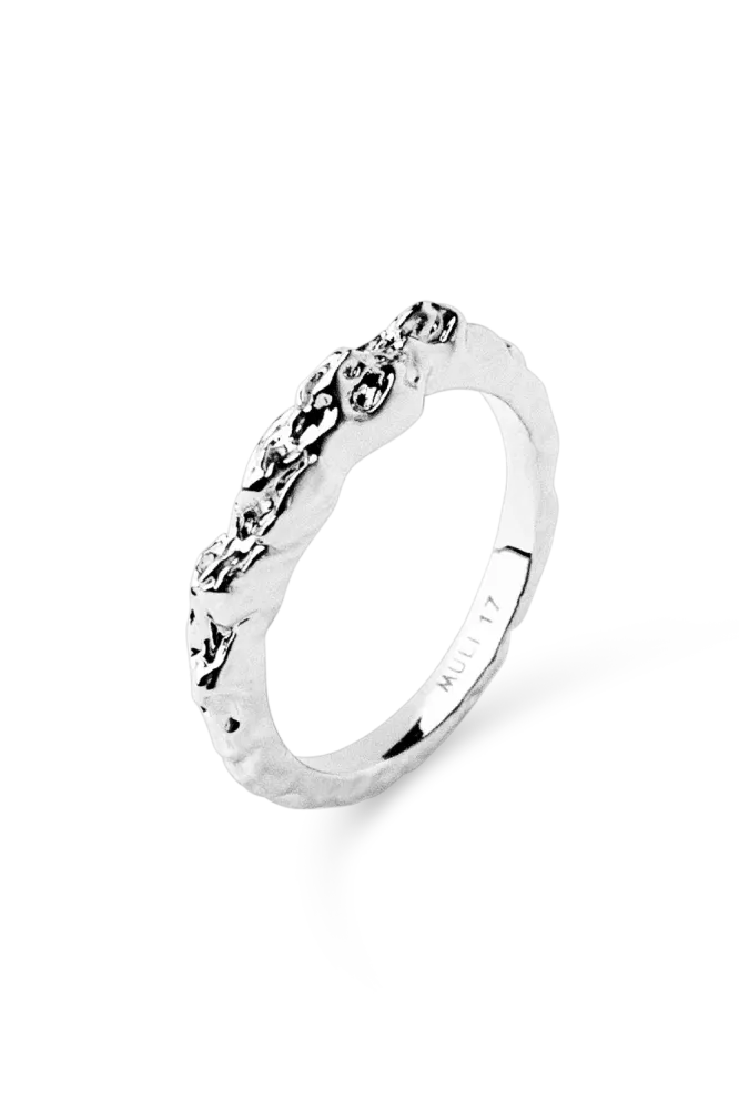 Structured Thin Ring, Silver