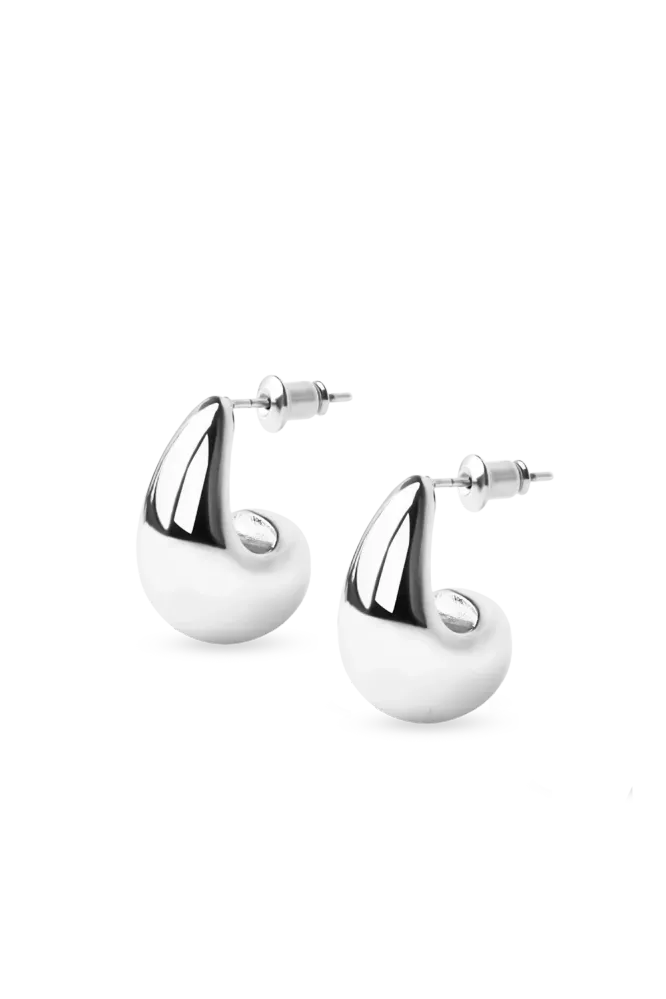 Mini Drop Earrings, Silver