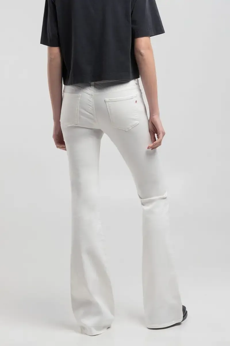 Joella Pants Flare Regular Waist Fit, White
