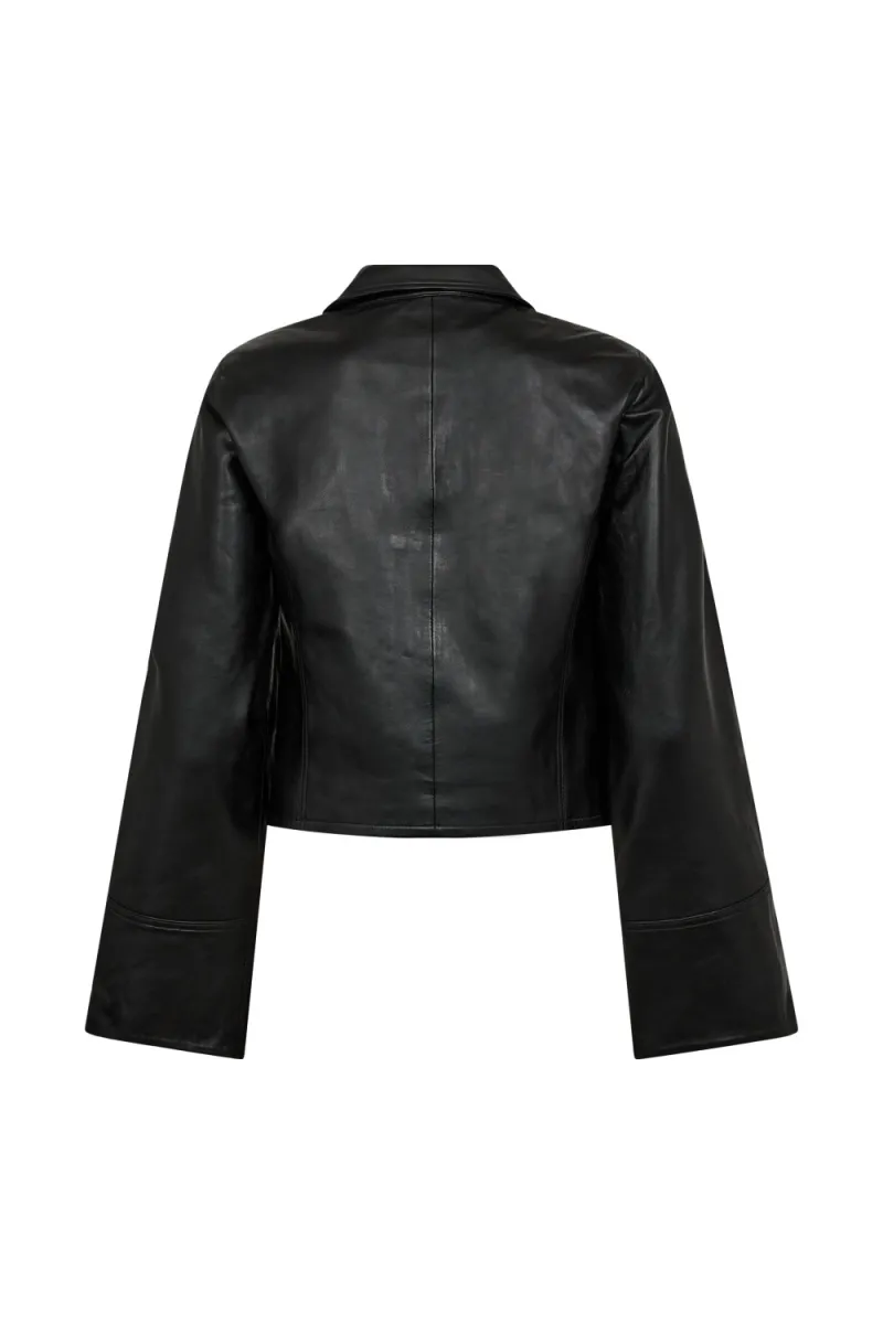 Phoebe Leather Zip V-shirt