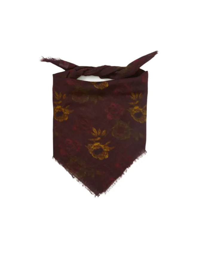 Magna Flower Siw Scarf, Chocolate Brown
