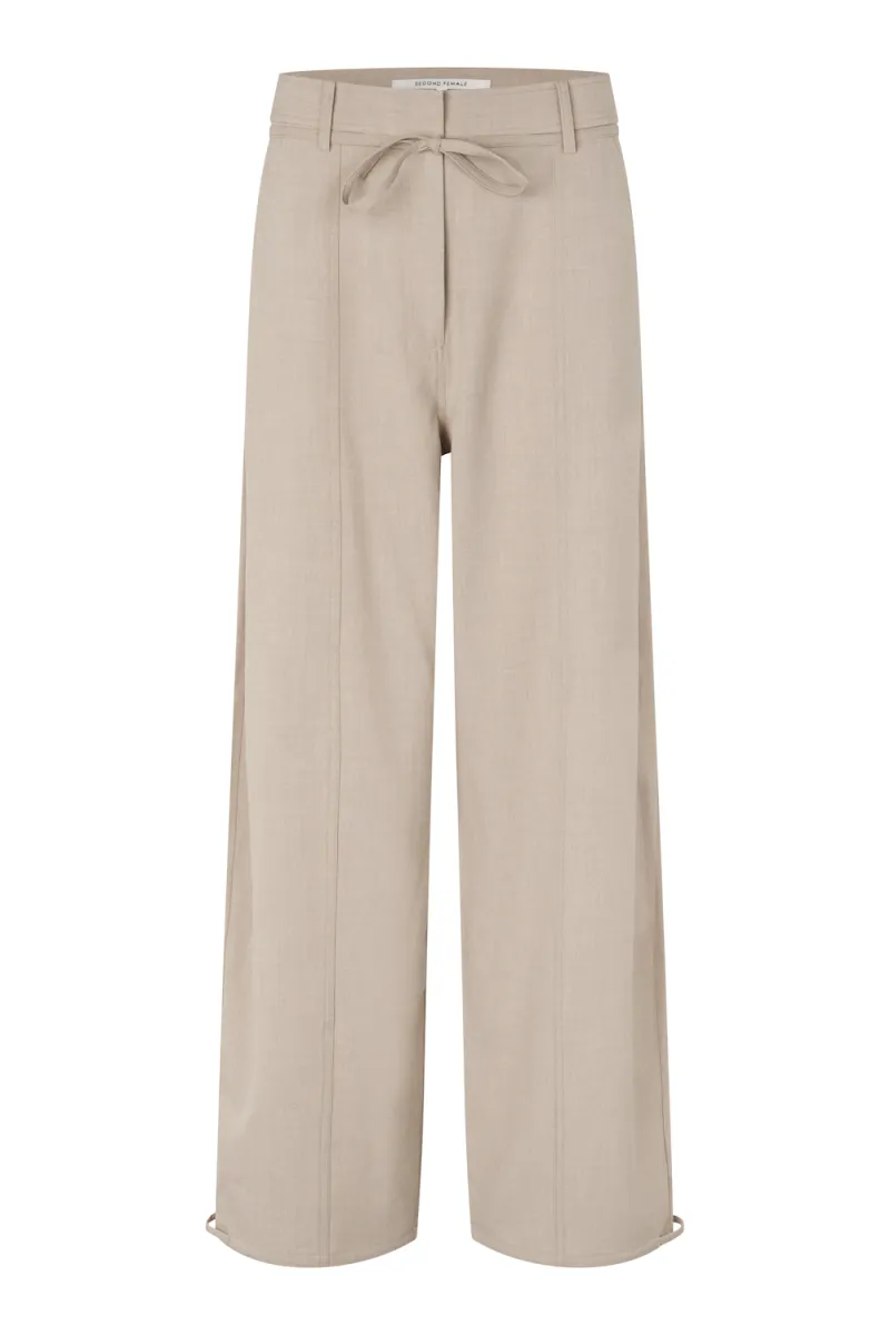 Zoie Cargo Trousers, Light Beige Melange