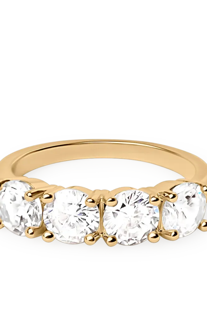 Quattro Zirconia Ring, Gold
