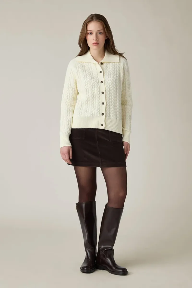 Cable Cardigan, Offwhite