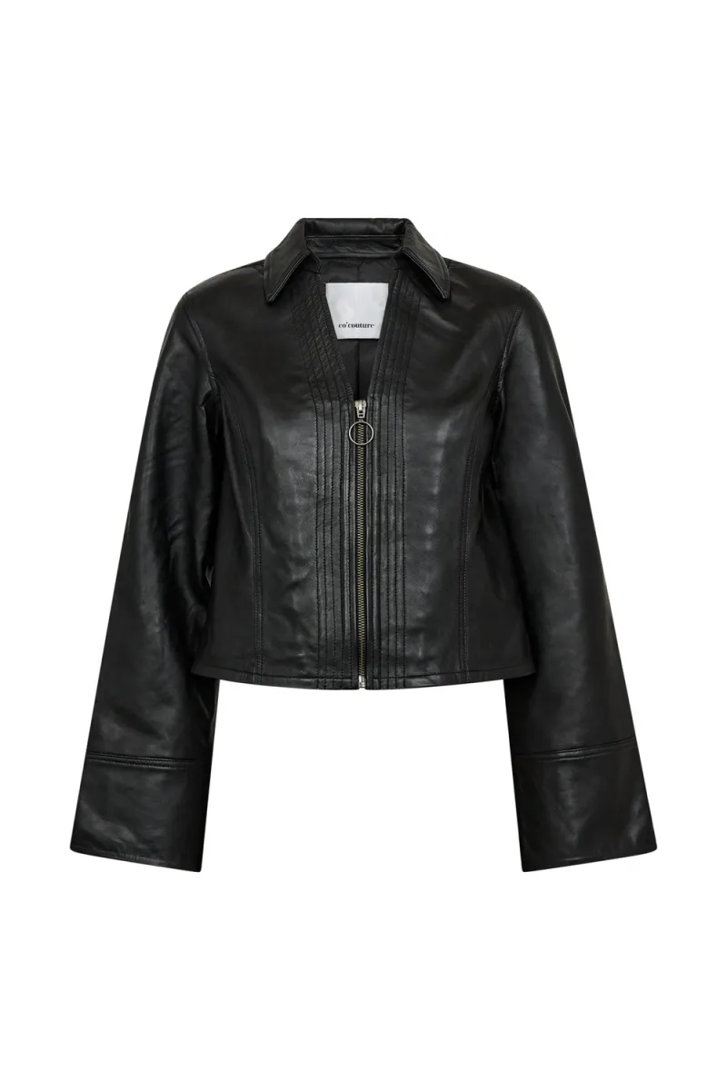 Phoebe Leather Zip V-shirt