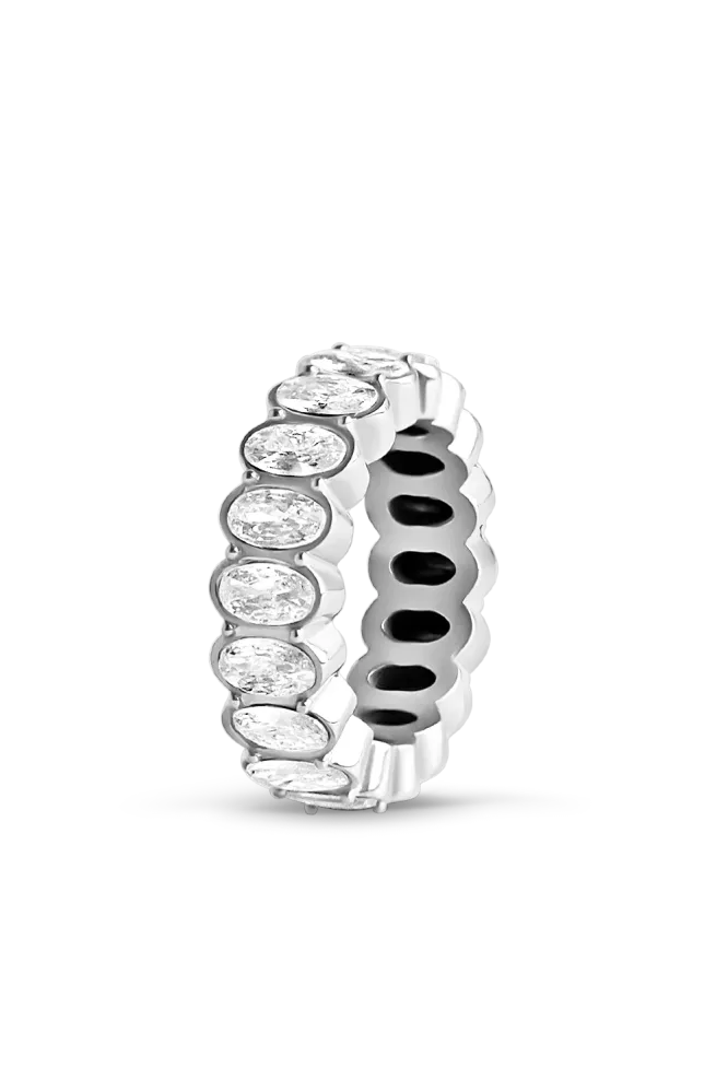 Oval Cut Ring, Silver
