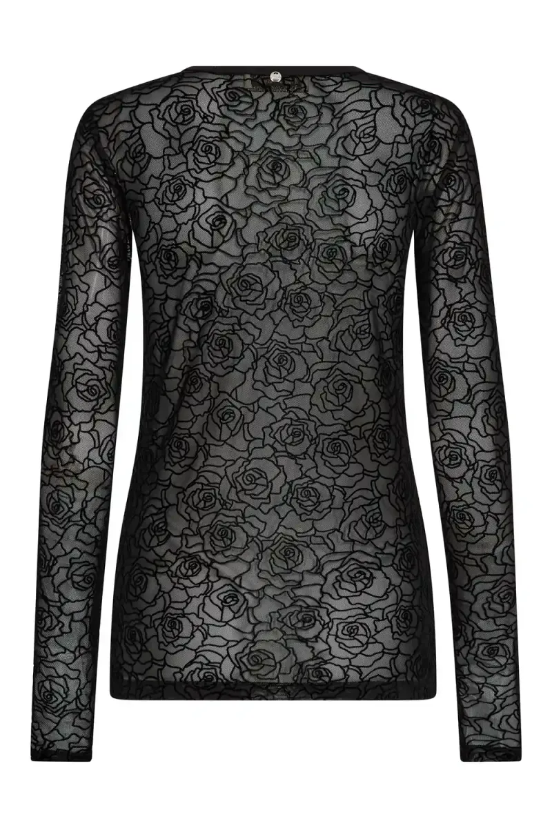 Rose Mesh Blouse, Black